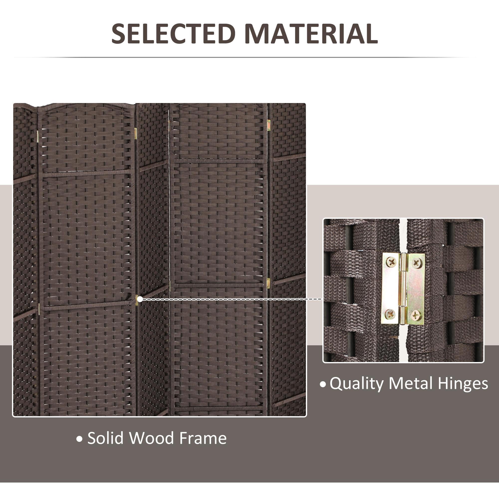 GVN Room Separation Divider,Folding Room Divider Screen 8 Panel 5.6 ' Tall Privacy Screen Freestanding Room Partition, Brown