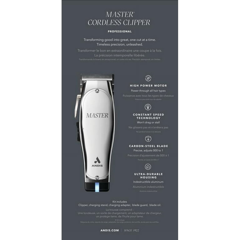 Andis, Hair Trimmer, 12660, Adjustable Carbon Steel Blade