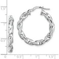 thumbnail image 4 of Sterling Silver Rhodium-Plated 4X20mmtwisted Hoop Earrings (28.9 X 26.7) Made In Italy qe13129, 4 of 5