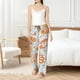thumbnail image 4 of Balery Retro Floral Butterfly Pantalones de pijama para mujer, pijamas ultraligeros, pantalones de estar por casa-XX-Large, 4 of 6