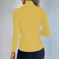 thumbnail image 6 of Miluxas Womens Long Sleeve Shirts Turtleneck Ribbed Knit Slim Fit Lightweight Sweater Fall Dressy Casual Travel Work Tops Yellow XL(XL), 6 of 8