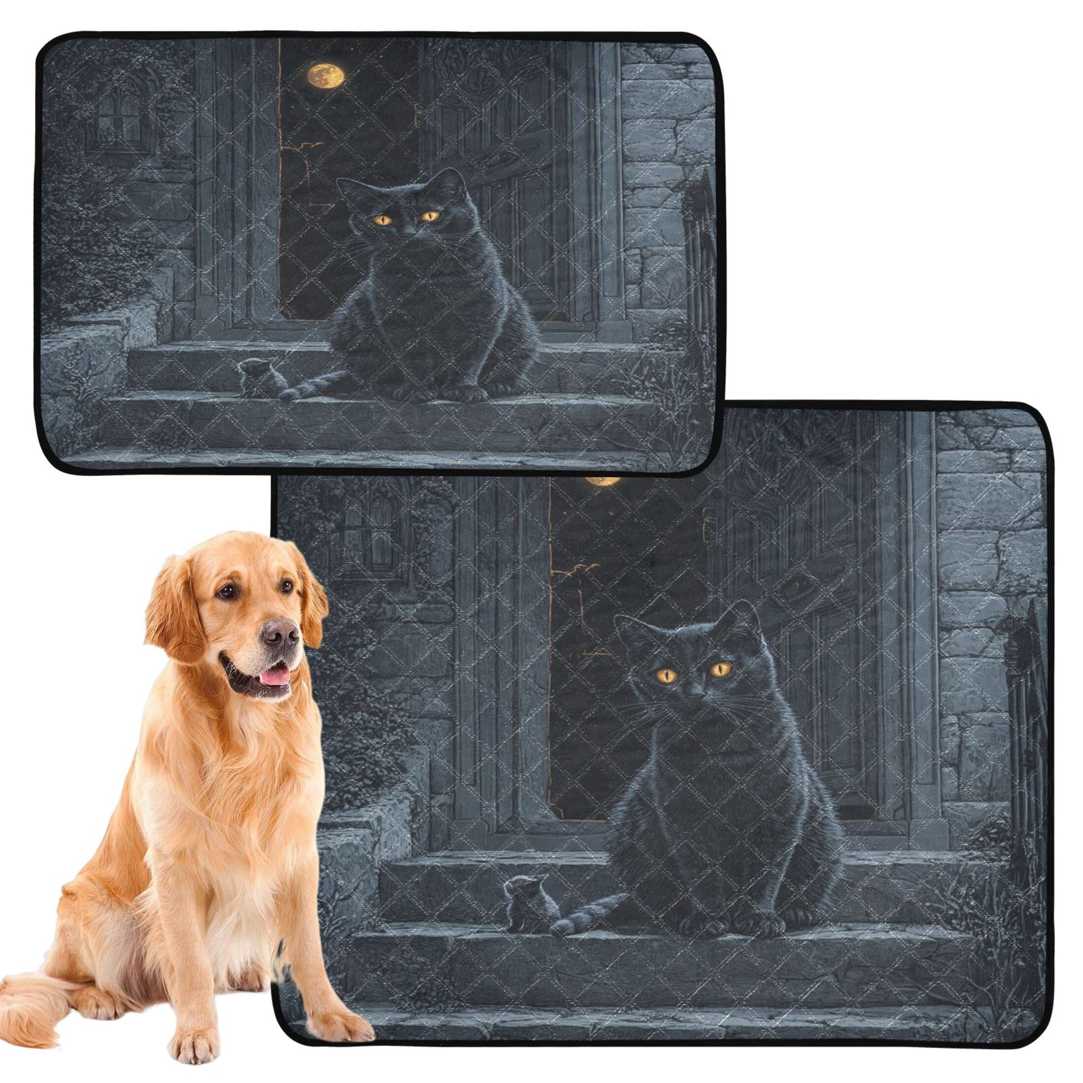 Qxltty Black Cat Guard Cat litter Pads Pet Set of 3 Diaper Mats Center Anti-leakage Layer Absorbent Soft and Comfortable