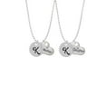 thumbnail image 2 of Delight Jewelry Silvertone Large Script Letter - K - 3/4'' Disc - Mother & Daughter Heart Necklaces (Set of 2), 19"+2", 2 of 4