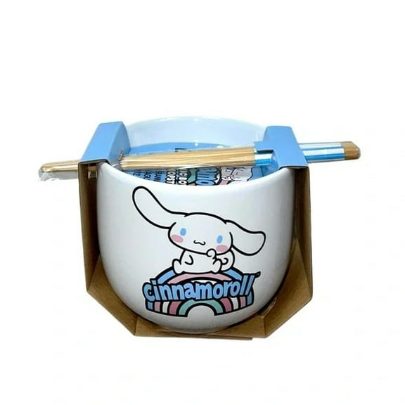 Sanrio Cinnamoroll Ceramic Ramen Bowl with Chopsticks