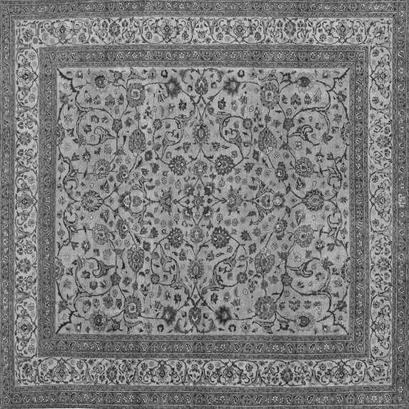 Ahgly Company Indoor Square Persian Gray Traditional Area Rugs, 7' Square