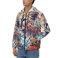thumbnail image 3 of Kdxio Vibrant Leopard In Flowers Print Men Hoodies Casual Hoodies for Men with Zip Pockets Full Zip Long Sleeve Sweatshirt Sports Hooded Jacket-Large, 3 of 5