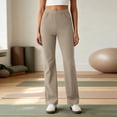 thumbnail image 4 of YHAJDS Women Wide Leg Yoga Pants Button Pocket Design Casual Fitness Long Bottoms, 4 of 8