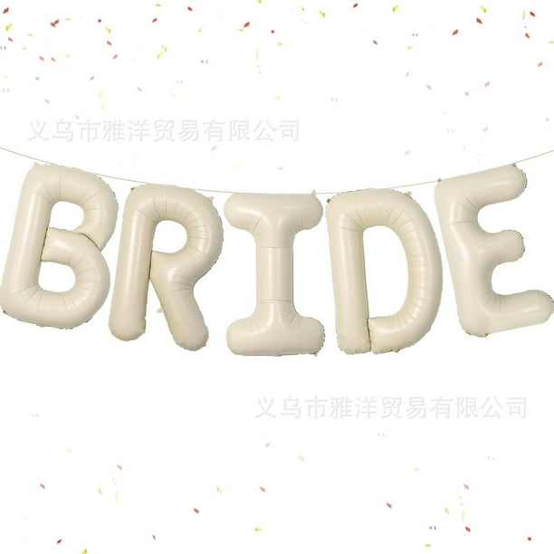 Globos de 40 pulgadas color beige con la palabra BRIDE to be, princesa novia, 5 globos gigantes de aluminio con el alfabeto, globos con la palabra BRIDE para bodas, despedidas de soltera,