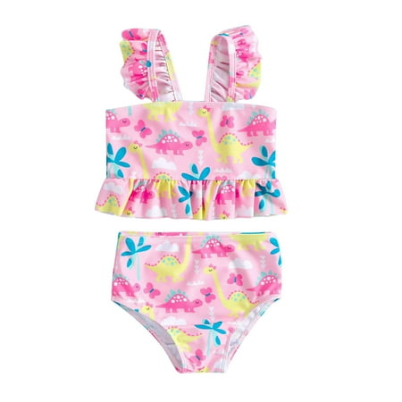 

Girls Swimsuit Deals AIEOTT Bathing Suits For Girls Toddler Kids Baby Girls Fashion Cute Dinosaur Print Ruffles Bikini Swimsuit Set Kids Girls Swimwear Bathing Suits Bikini Summer Savings Clearance!