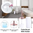 thumbnail image 3 of iMucci 8 Pieces White Bathroom Accessories Sets - Trash Can with Swing Lid, Soap Dispenser, Self Draining Soap Dish, Toilet Brush with Holder, Toothbrush Holder, Mouthwash Cup, Qtip Holder Dispensers, 3 of 7