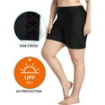 thumbnail image 5 of Alove Women's Side Cross Plus Size Stretch Swim Bottoms With Lining High Waisted Swim Boardshorts, 5 of 7