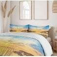thumbnail image 6 of Ambesonne Summer Duvet Cover Set, Sandy Beach with Sunrise, Queen, Tan Blue, 6 of 6