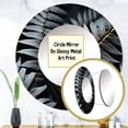 thumbnail image 3 of Designart "Monochromatic Delight Of Fern Fronds" Plants Grey Large Round Mirror - Round Bedroom Mirror Wall Decor - Traditional Round Printed Mirror - 23" x 23", 3 of 6