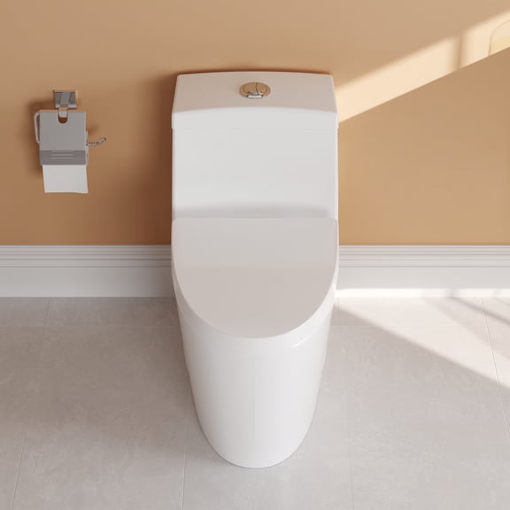 DeerValley Prism DV-1F52636 Dual-Flush Elongated One-Piece Toilet with Glazed Surface (Seat Included)