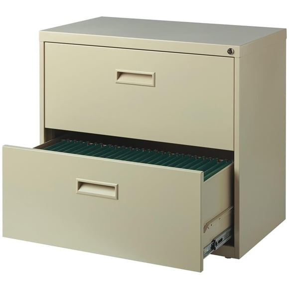 Hirsh SOHO 2 Drawer Lateral File Cabinet in Putty, Fully Assembled