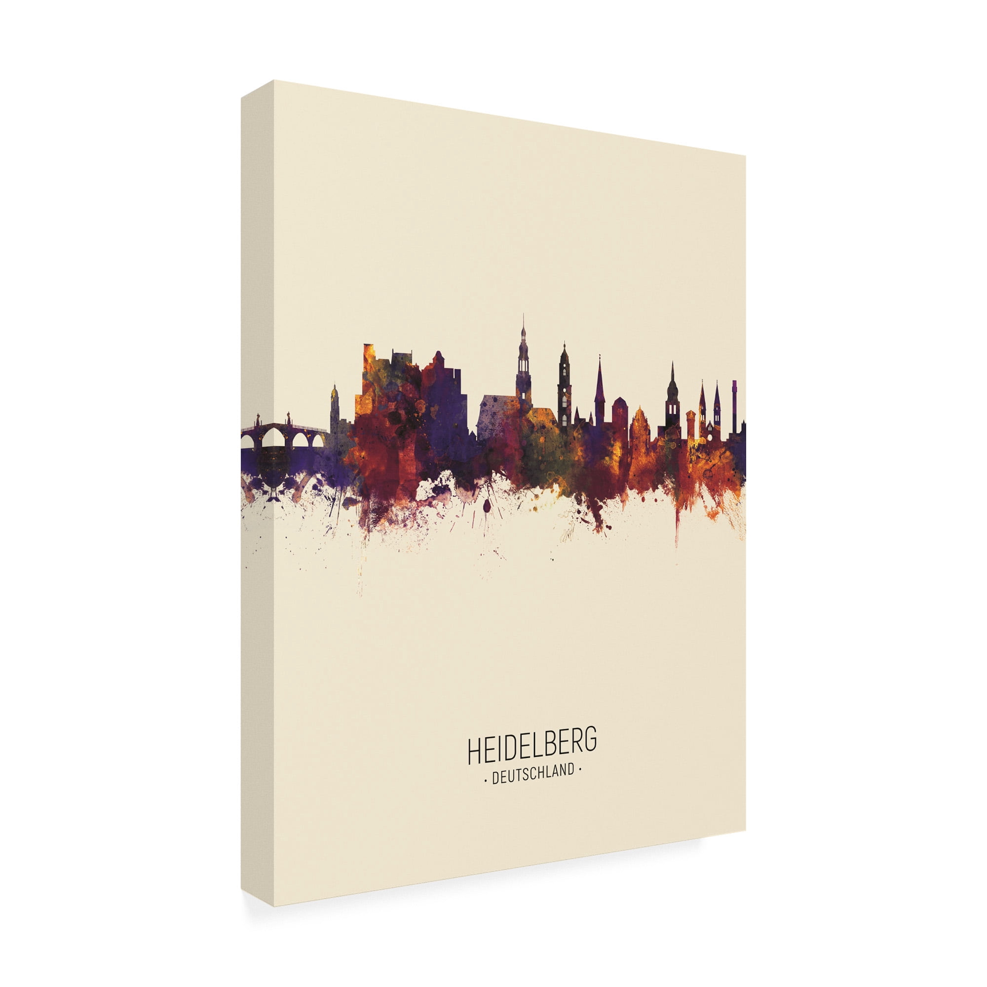 Trademark Fine Art 'Heidelberg Germany Skyline Portrait III' Canvas Art by Michael Tompsett