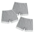 thumbnail image 4 of YONGHS Kids Girls 3 Pack Bike Shorts Solid Color Dance Gym Yoga Sports Bike Shorts Gray 3-4, 4 of 7