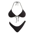 thumbnail image 2 of No Boundaries Herringbone Crinkle Triangle Bikini Top, Women's, 2 of 3