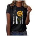 thumbnail image 2 of LSLJS Chemise Drapeau Américain Femme Décontractée Été Imprimée Manches Courtes Col Rond T-Shirt Ample Blouse Independence Day, 2 of 4
