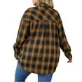 thumbnail image 5 of Fantaslook Plus Size Flannel Plaid Shirts for Women Long Sleeve Button Down Shirts Casual Loose Blouses Tops, 5 of 9