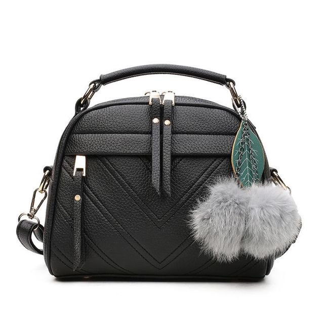LinYooLi Sac à Main pour Femmes Sac à Bandoulière Sac à Bandoulière pour Femmes Pendentif Boule de Poils Sac Rétro