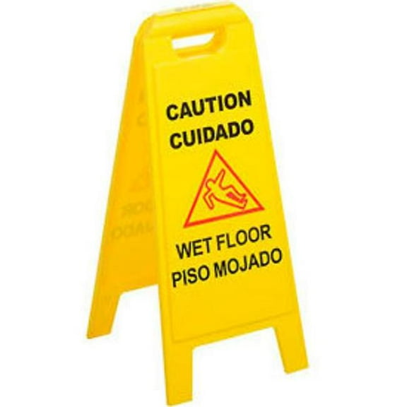 11 x 25 x 25 Wet Floor Sign (English/Spanish) - Yellow