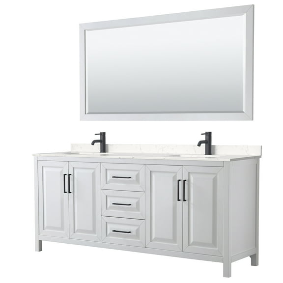 Wyndham Collection Wcv252580d-Vca-M70 Daria 80" Free Standing Double Basin Vanity Set -