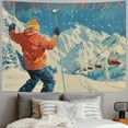 thumbnail image 2 of Orinice Ski Snow Winter Tapestry Wall Hanging Unique Style Graphic Tapestries Home Wall Decor Art for Living Room Bedroom Apartment Farmhouse Dorm 60x50inch, 2 of 6