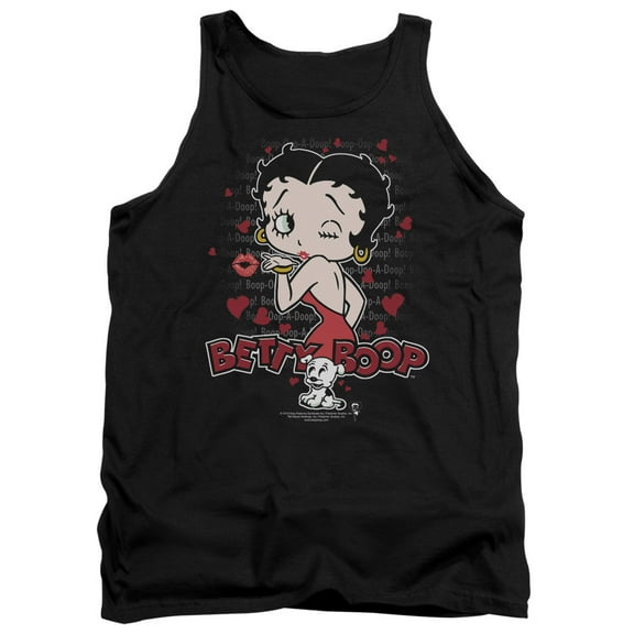 Betty Boop Classic Kiss Adult Tank Top Black