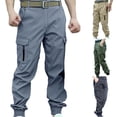thumbnail image 1 of Styesk Men's Pants Mens Fashion Solid Multiple Pockets Multi Multifunctional Work Trousers Pants, 1 of 1