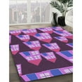 thumbnail image 3 of Ahgly Company Machine Washable Indoor Round Transitional Dark Magenta Purple Area Rugs, 3' Round, 3 of 7