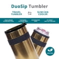 thumbnail image 5 of Elemental Duo-Sip 2 in 1 Travel Coffee Tumbler with 100% Leak Proof Lid & Slim Can Cooler Insulator for 12oz Slim Cans, Triple Walled Stainless Steel for Hard Seltzer & Hot/Cold Drinks - Gold, 5 of 7