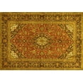 thumbnail image 1 of Ahgly Company Machine Washable Indoor Rectangle Persian Yellow Traditional Area Rugs, 8' x 10', 1 of 4
