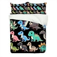 thumbnail image 2 of Cartoon Dinosaur Duvet Cover Set Kids Boys Girls Soft Lovely Bedroom Decor Home Textiles Bedding Set, 2 of 6