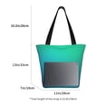 thumbnail image 3 of KLL Tote Bag for Women Green Turquoise Teal Print Shopping Grocery Reusable Bags for Office School Shopping Travel, 3 of 6