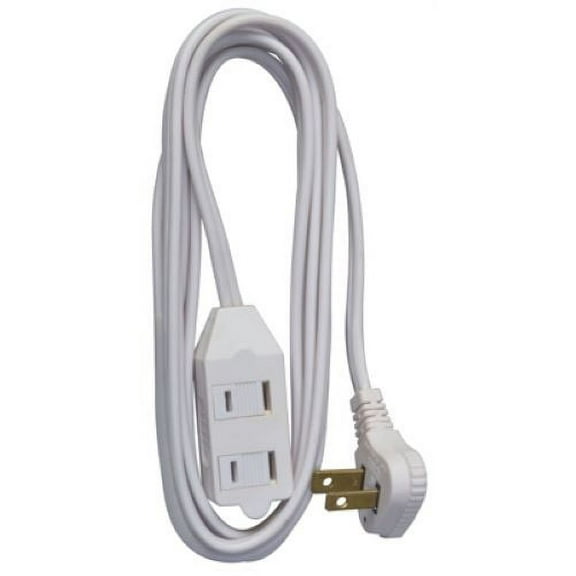 Master Electrician 09419ME 11' Foot 16/2 SPT-2 White Vinyl Low Profile Cube Tap Extension Cord - Quantity of 3