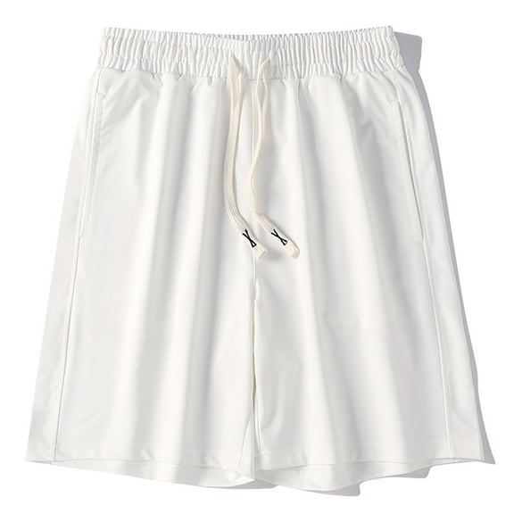 Wavsuf Mens Shorts Clearance Surf Beach Summer Loose Casual with Pockets White Swimwear Size L