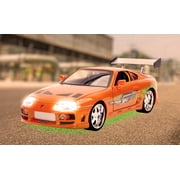 Fast & Furious 1:18 Toyota Supra Die-cast Car & 3 Brian Figure, Toys for Kids and Adults, Model Vehicles