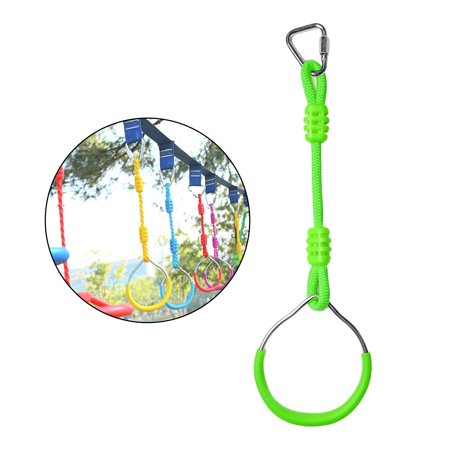 Swing Bar Rings Backyard Outdoor Gymnastic Obstacle for Kids , Green, 35..5cm