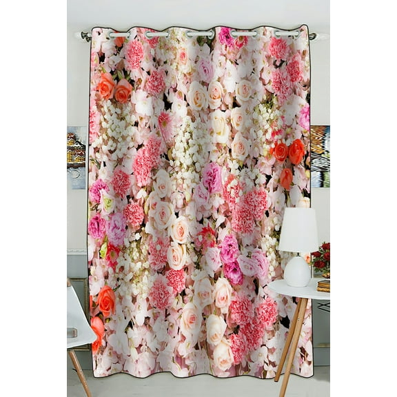 ABPHQTO Flowers For Wedding Scene Grommet Blackout Curtain Room Darkening Curtains 52x84 inch (One Piece)