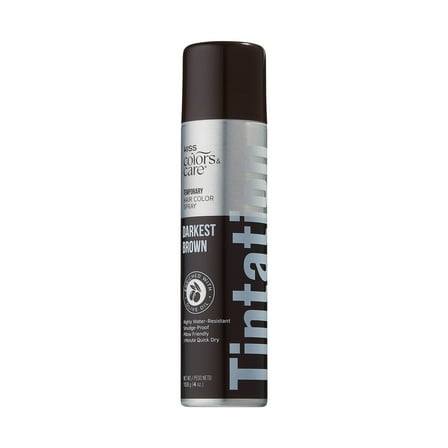 KISS Colors & Care Tintation Hair Color Spray, Net Wt. 120g (4.25 oz.), Darkest Brown