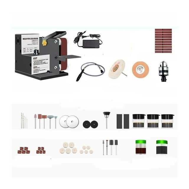350W Mini Electric Belt Sander Stepless Speed Regulation Stone Metal Polishing Grinding Machine Cutter Sharpener Grinder ,Wide Use