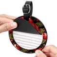 thumbnail image 2 of Seven Starred Ladybird 2Pcs PU Leather Round Luggage Tags with Privacy Cover and Name ID Tag for Suitcase, Handbags, Backpacks, School Bags, 2 of 6