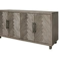 thumbnail image 3 of 80" Four Door TV Console Entertainment Stand Wood Cabinet Fully Assembled Gray, 3 of 11