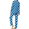 thumbnail image 5 of Diufon Valentine's Day Pajamas Set for Women Long Sleeve Lapel Top with Straight Wide Leg Pants Homewear Sets, 5 of 7