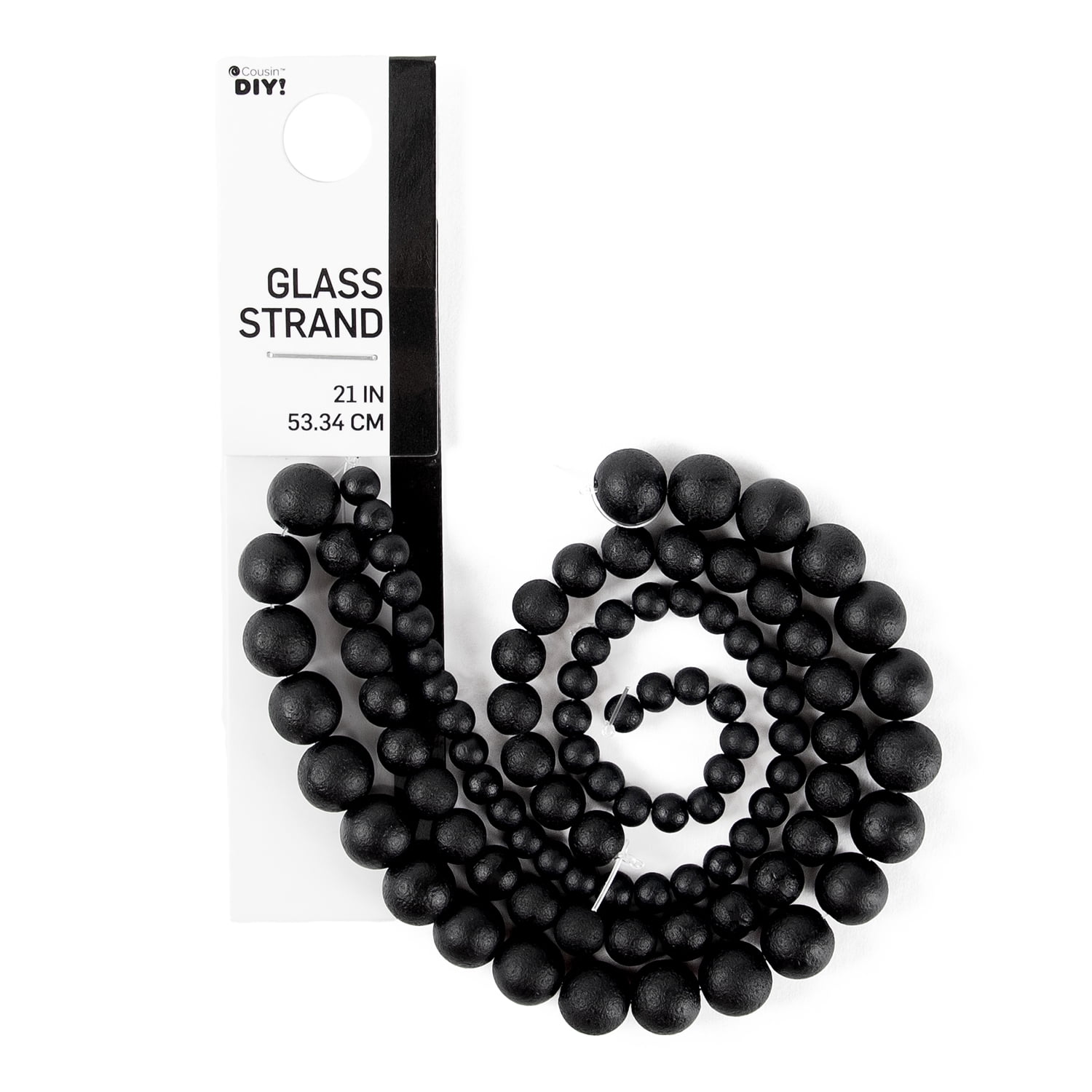 (2 pack) Cousin DIY 3-Strand Matte Black Round Glass Beads 4/6/8 mm, 99 Piece, Adult, Model 69995844