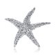 thumbnail image 1 of Broche de estrella de mar con diamantes de imitación de plata, joyería de moda y glamour para mujer, 1 of 4