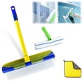 thumbnail image 1 of 2026 New Scratch-Free & Streak-Free Squeegee 5-Piece Set for Glass Cleaning, Recyclable Silicone Window Squeegee Kit, 3 in 1 Glass Cleaning Tool with Rotatable Rubber & Microfiber Scrubber (Blue), 1 of 7