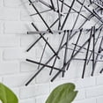 thumbnail image 5 of DecMode Dark Gray Metal Overlapping Lines Geometric Wall Decor, 5 of 13