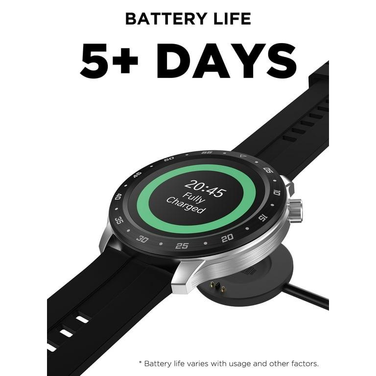 Itech Bold 3 Unisex Adult Smart Watch Black Silicone Strap Men s